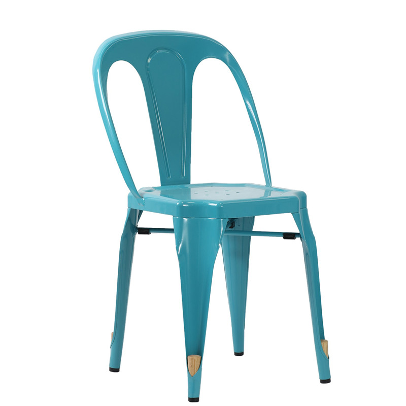 blue metal chair